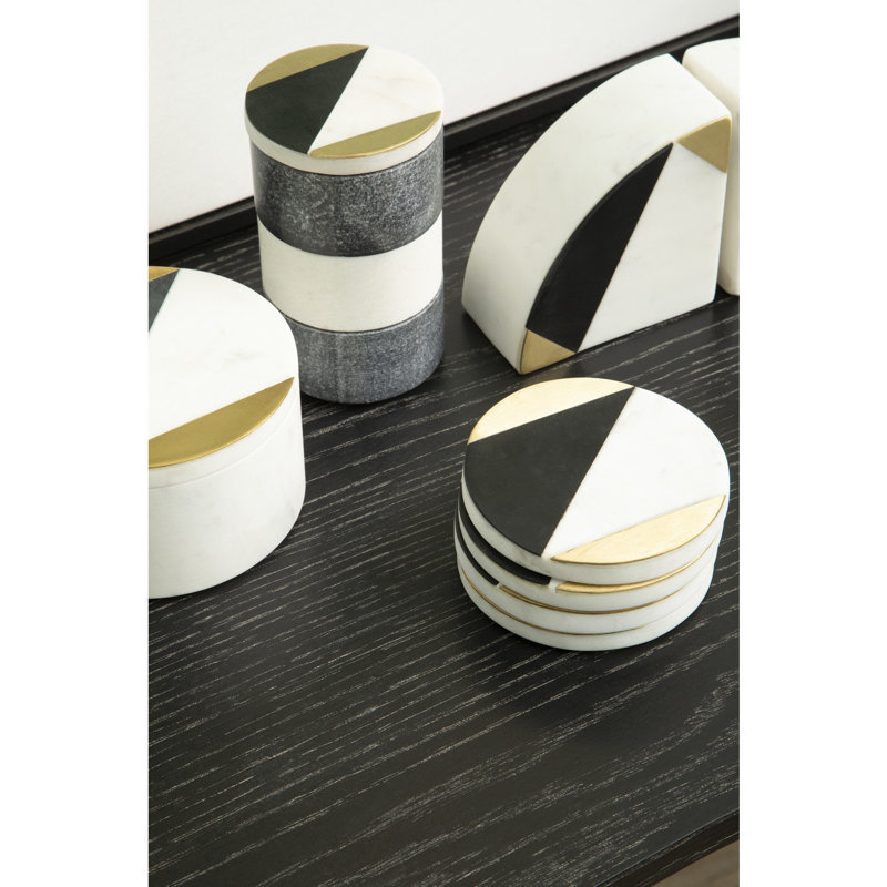 Marble Round 4 Piece Coaster Set