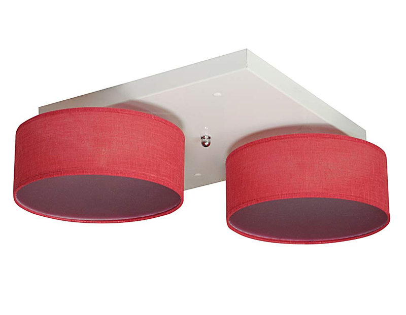 Pulley Fabric Semi Flush Mount, Red