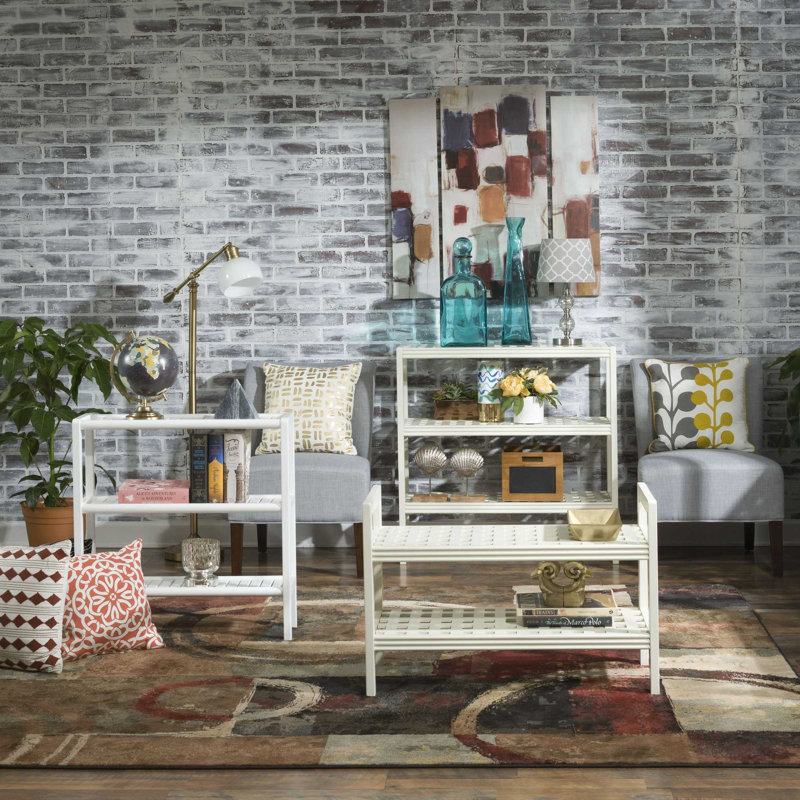 Banc de rangement pour chaussures en bois massif Deliza, Blanc