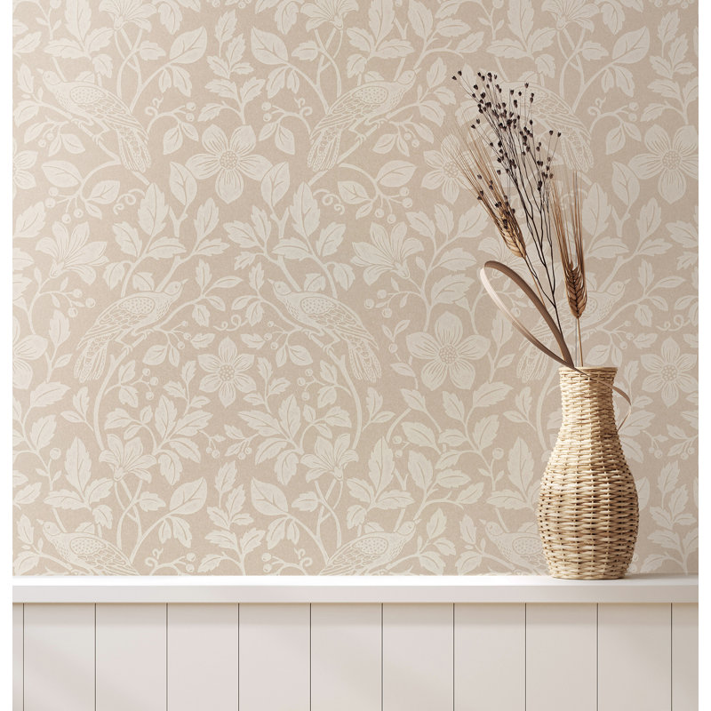 Manjeet Bird Vine Wallpaper, Nautral