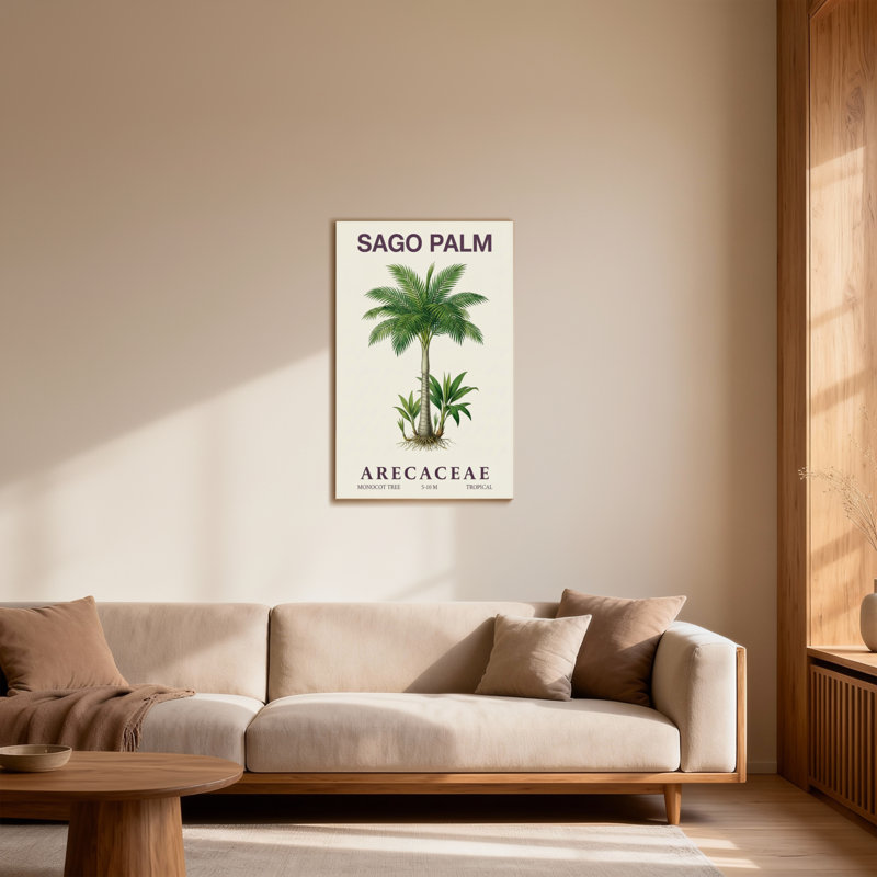 «Plants & Flowers Sago Palm Plant Tropical Tree», reproduction d'art botanique, H 16 po x l 24 po