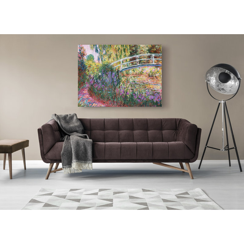 The Japanese Bridge, Pond With Water Lillies by Claude Monet - Painting, 60cm H x 80cm W, Wrapped Canvas