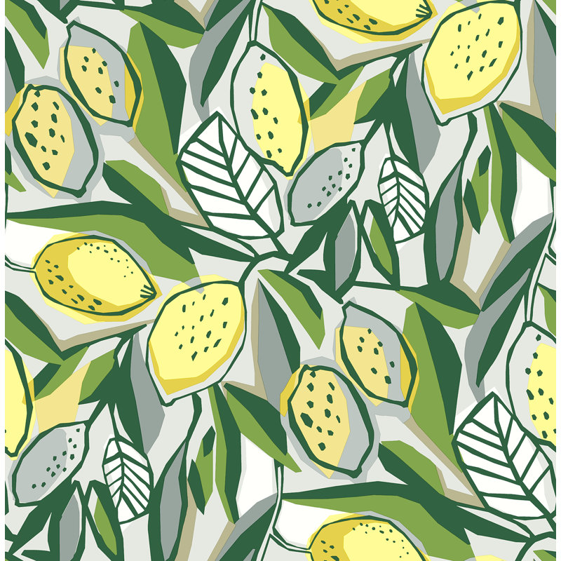 Citronelle Citrus Fruit Luxury Wallpaper, Lemon