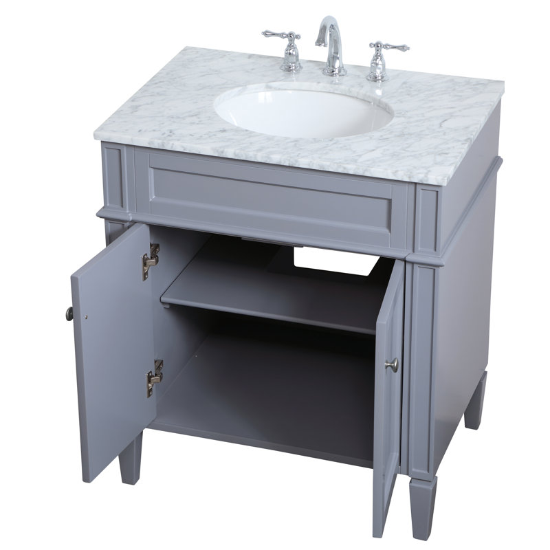 Ensemble de meuble-lavabo simple 30 po Rivers, Gris