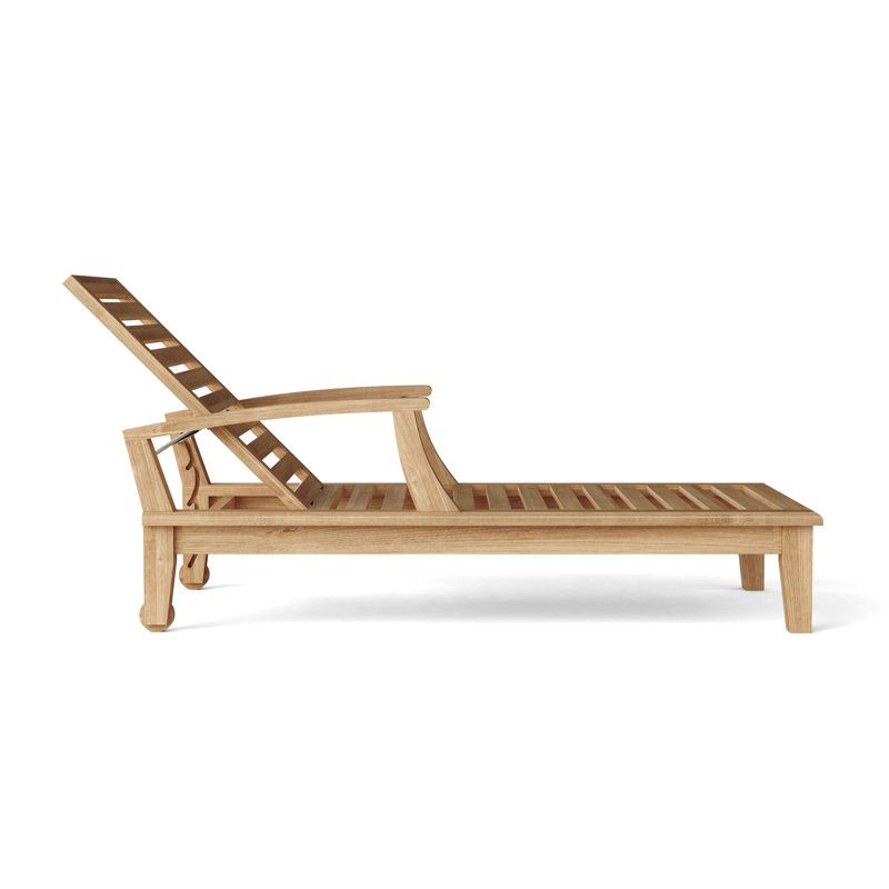Brianna Outdoor Teak Chaise Lounge