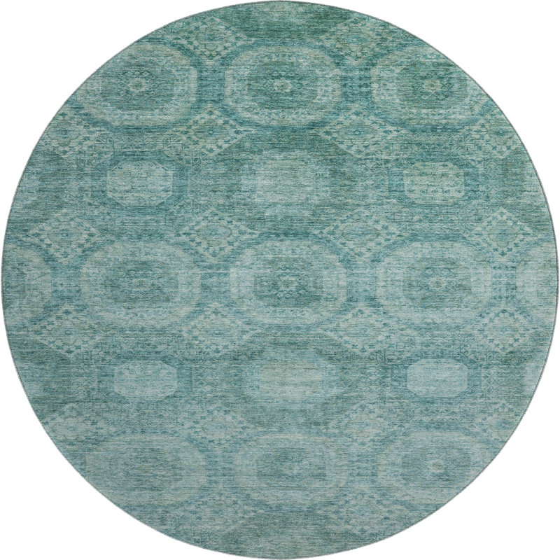 Premium Machine Washable Alaina AMF1925 Panels Rug, Round 8'
