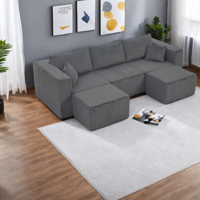 Compact Gray Sofas, Foam Upholstered Minimalist Style For Small Spaces