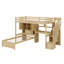 Lit mezzanine avec bureau intégré et escalier, avec compartiments de rangement et tablettes-303271735