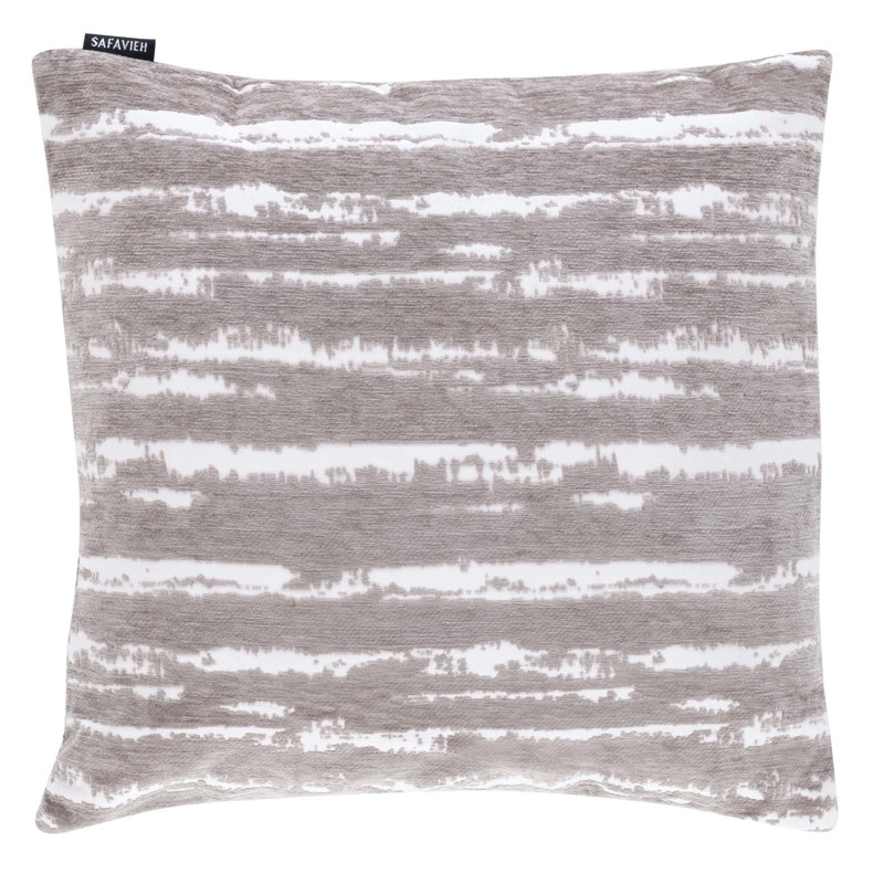 Revell 18'' Square Grey and White Striped Throw Pillow