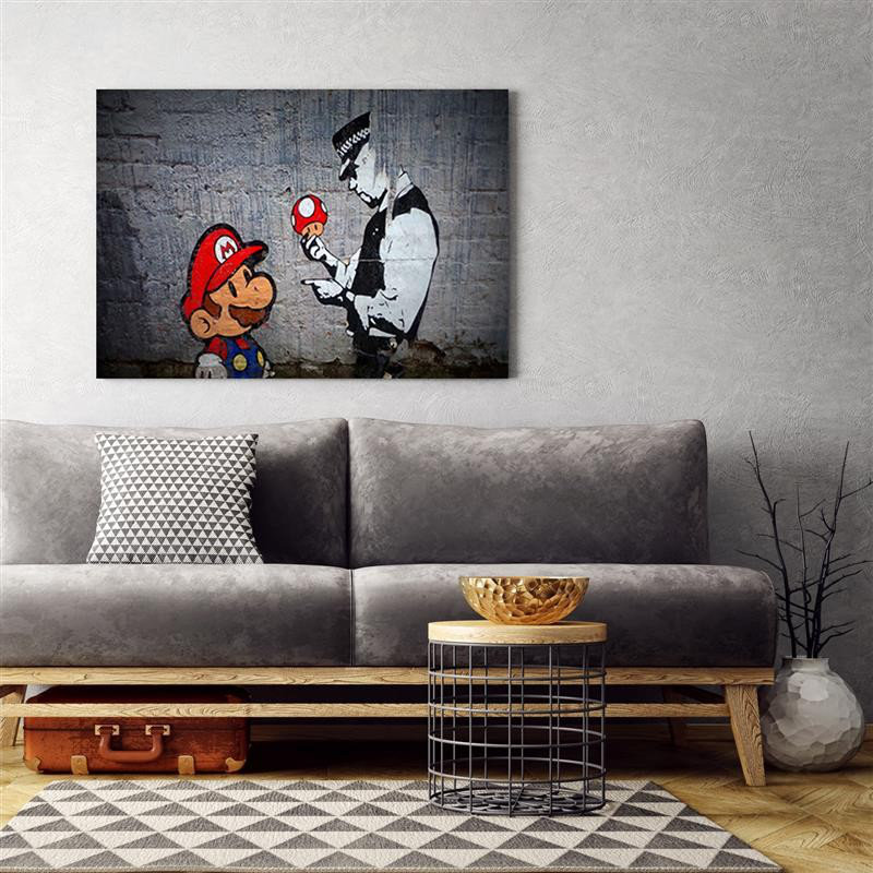 Leinwandbild Banksy Super Mario