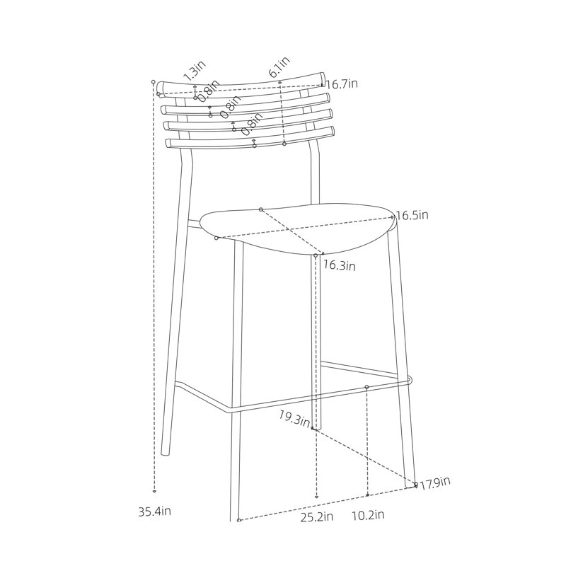 Ensemble de 2 tabourets de bar Saga - beige / brun
