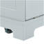 Îlot de cuisine cannelé avec armoire de rangement pour poubelle, prise de courant, support de rangement interne, îlots de cuisine roulants sur 5 roues avec 3 tiroirs, 3 supports latéraux ouverts pour poubelle de 10 gallons, gris-bleu-1362782046