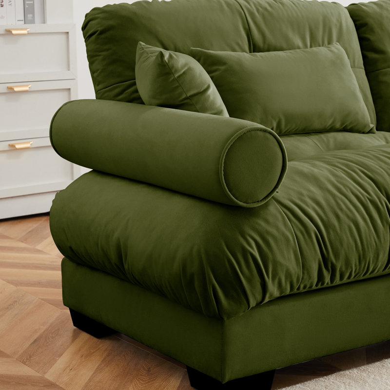 Milano Sofa LSF W/3 pillows - green