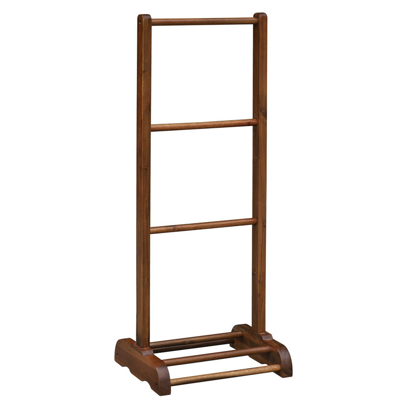 Porte-serviettes sur pied en bois d'acacia, Brun