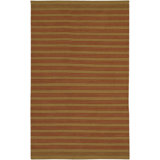 Marshayla Flatweave Wool Striped Area Rug in Green/Brown/Burgndy