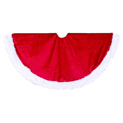 Jupe d'arbre en velours rouge avec bordure blanche Kurt Adler