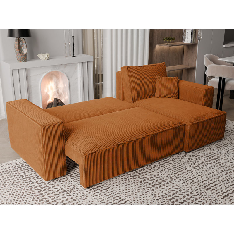 Sahur 4 Seater Sofa Bed, Orange