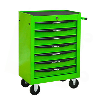 Coffre à outils roulant en métal avec 7 tiroirs, armoire à outils à 7 tiroirs de 20 po avec glissières à roulement à billes, coffre à outils en acier