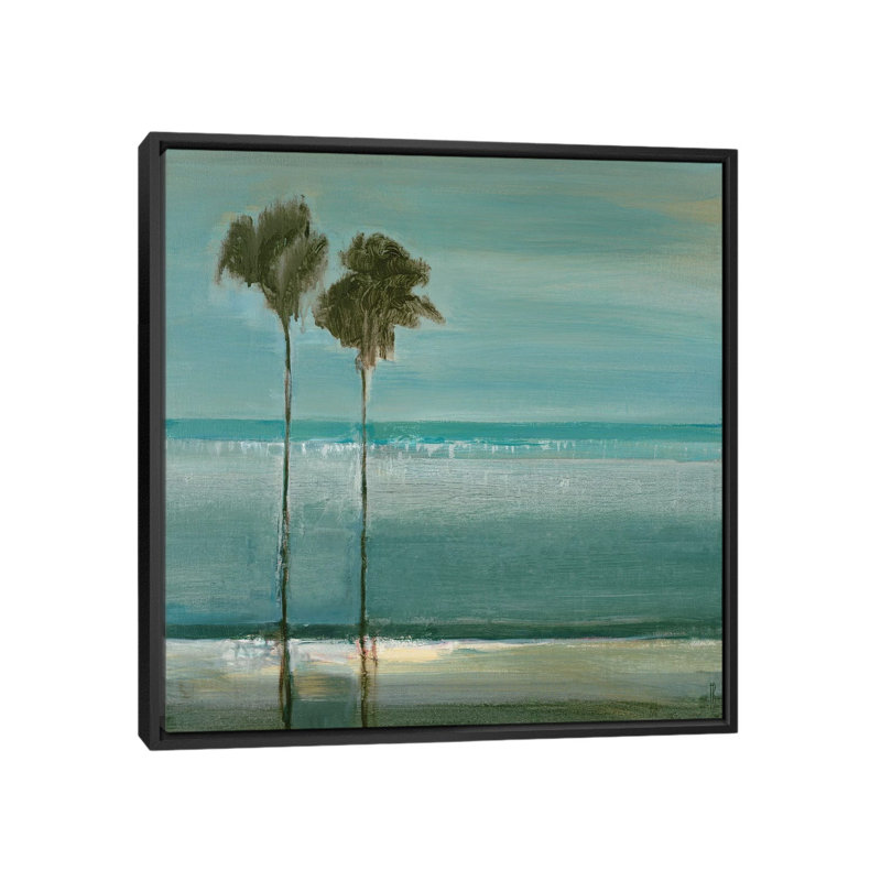 " Paradise Cove " by Terri Burris, 18" H x 18" W x 1.5" D, Black Framed Canvas, No Mat