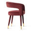 Chaise de salle à manger rembourrée en velours avec pieds dorés-867411225