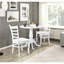 Table ronde blanche en bois avec base à piédestal pour une décoration intérieure décontractée, sièges 4, bois