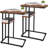 C Table End Table Set Of 2, Side Tables Living Room, C Shaped Side Table, Couch Tables That Slide Under Couch Table With Metal Frame, Rustic Snack Table For Bedroom/Small Spaces Large Desktop (Berry Brown/2 Pack)