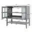 Meuble-lavabo élégant avec lavabo en céramique et tablettes réglables et ouvertes-672195283