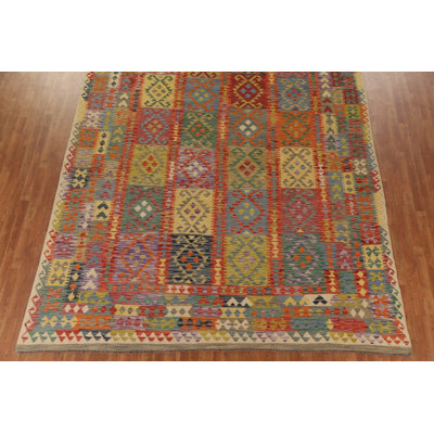 Hand-Woven Kilim Wool Area Rug 10x13
