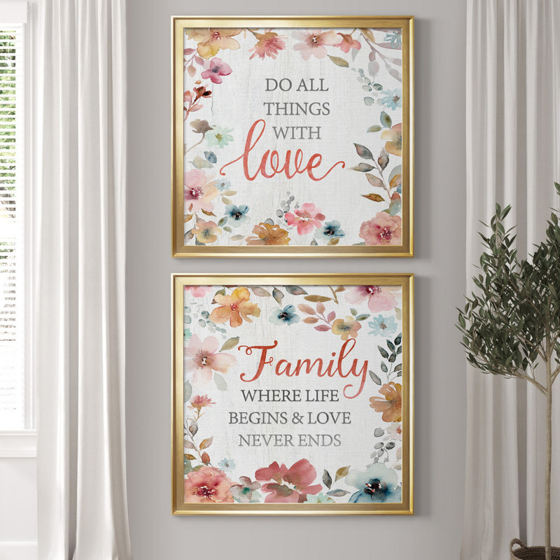 " Do All Things " 2 - Pieces, Gold Framed Canvas, No Mat, 18.5" H x 18.5" W x 1" D