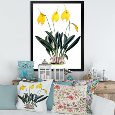 Fleurs rétro orchidées - reproduction de cadre photo sur toile