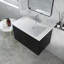 Meuble-lavabo mural avec lavabo en résine et 2 tiroirs-364578128