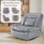 Chaise d'appoint pivotante et berçante en similicuir-896893762