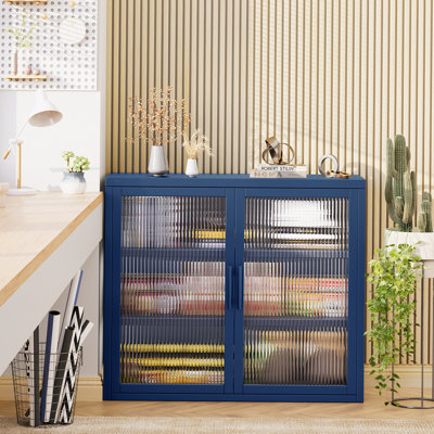 Armoire murale à double porte en verre de style rétro avec tablettes amovibles pour bureau, salle à manger, salon, cuisine et salle de bain