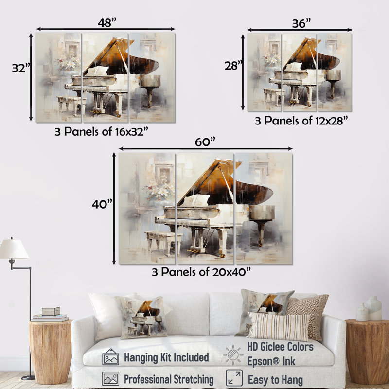Ensemble de salon Beige Piano Orharmonras Origin I - Piano, H 28 po x l 36 po x P 1 po