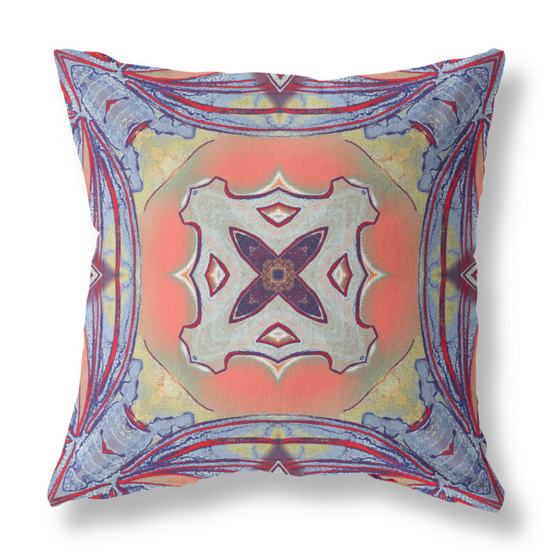 Coussin intérieur pastel zippé Pastel, 18" x 18", Mauve/orange, Faux suède