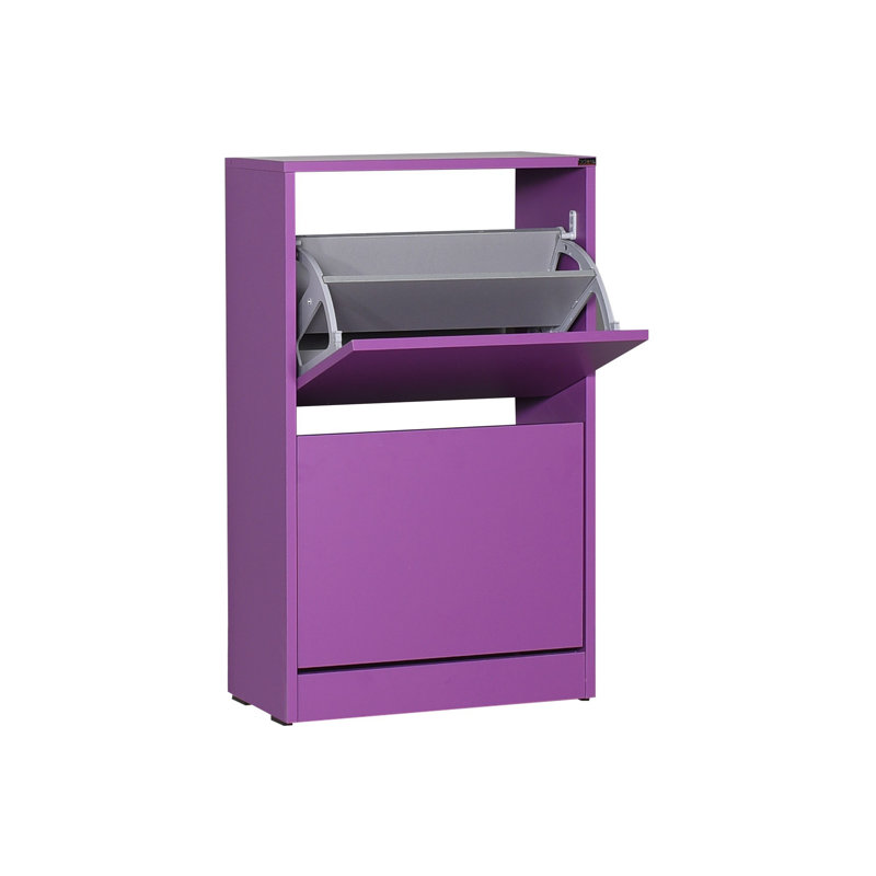 Baneen 8 Pair Shoe Storage Cabinet, Purple