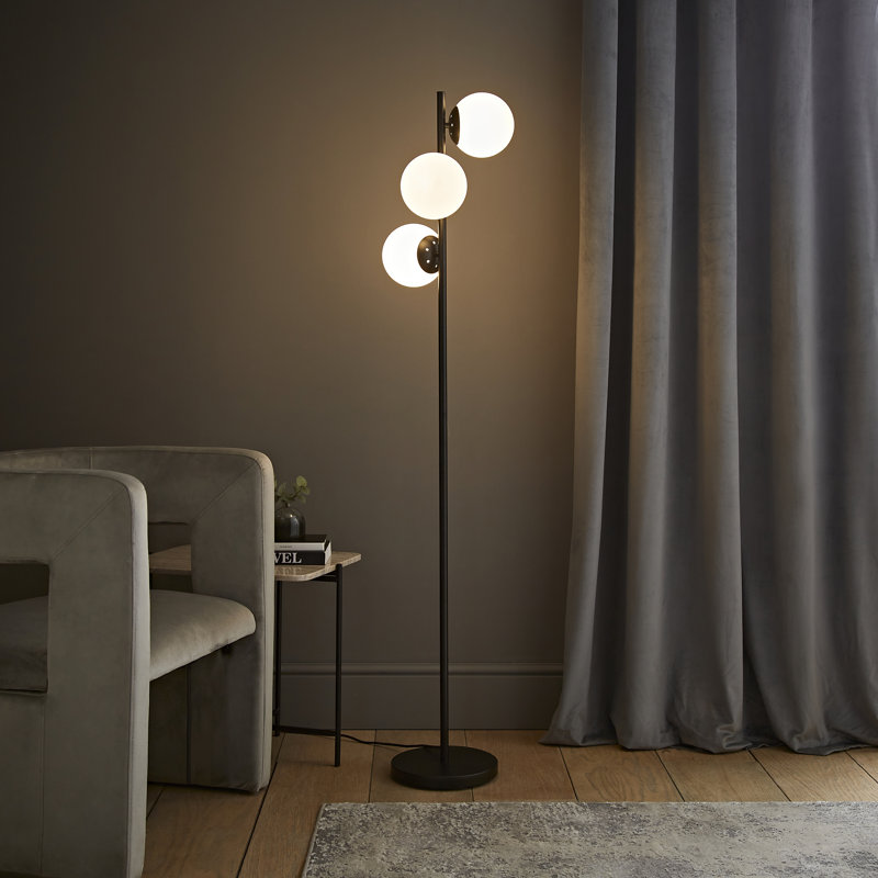 Rifkah 159cm Matte Traditional Floor Lamp, Matte Silver