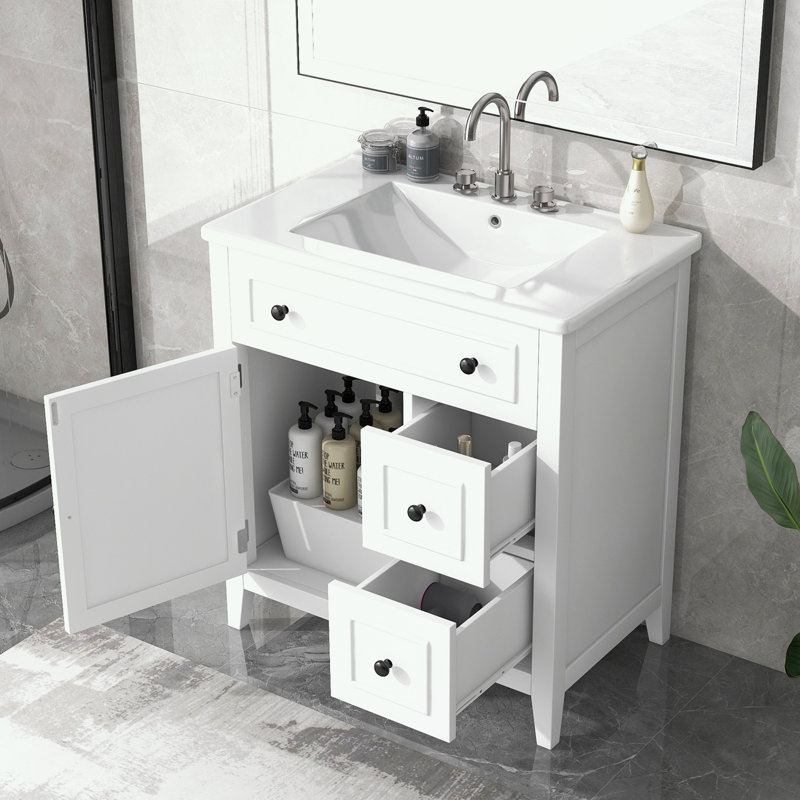 Armoire de salle de bain Hindrike, Blanc