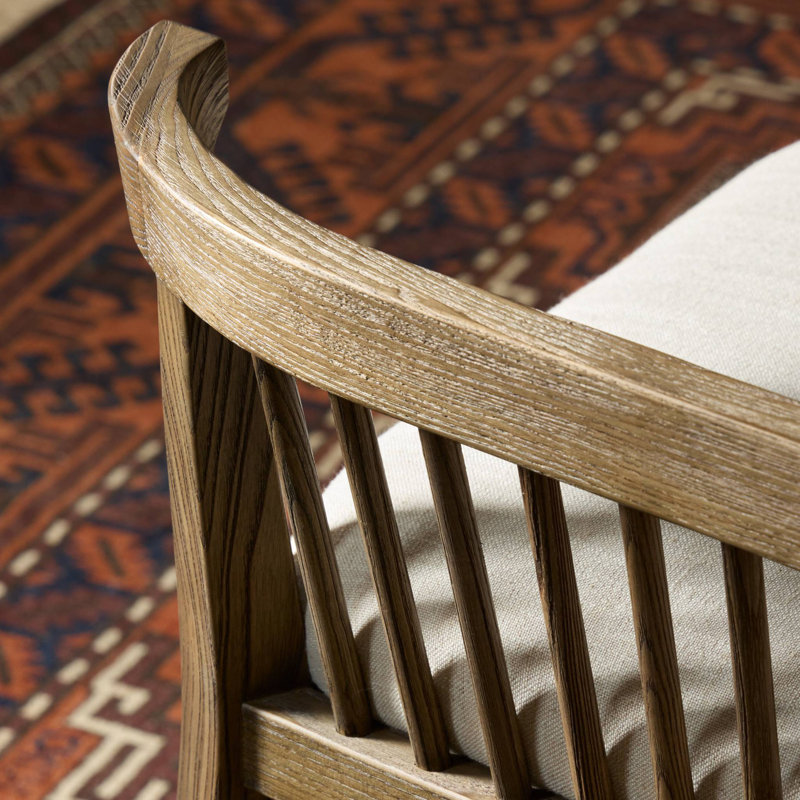 Tullio Upholstered Stool with Solid Wood Frame