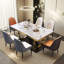 Ensemble de table de salle à manger luxueux moderne en faux marbre-105357155