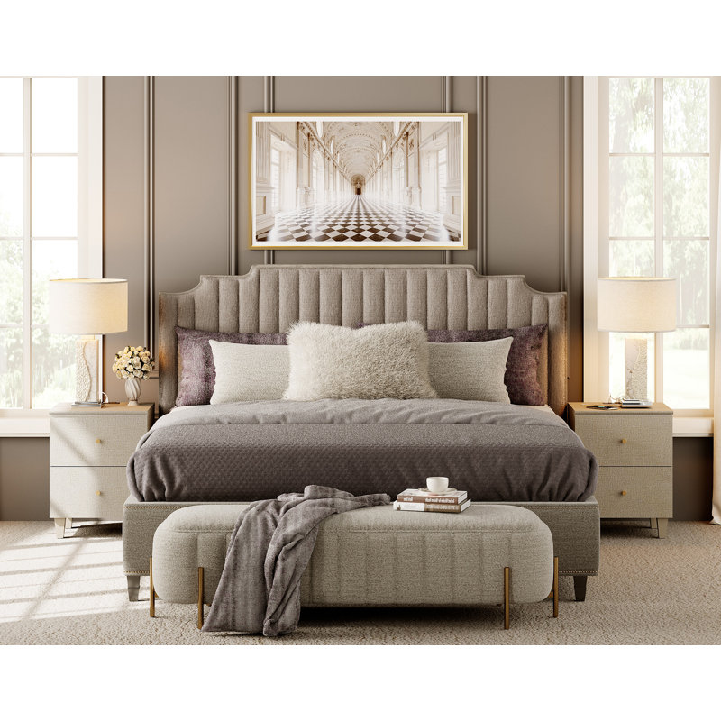 Cabriano 17.7'' W Nightstand, Set of 2, Beige