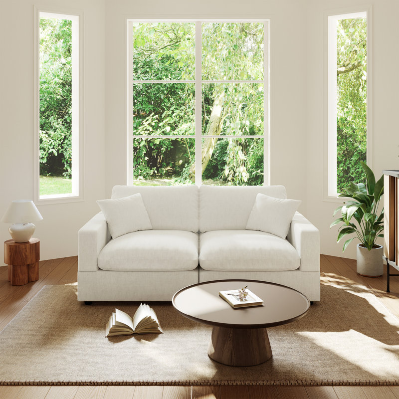 Canapé rembourré, canapé modulaire modulaire Cloud Couch pour salon, chambre à coucher, H 24,8 po x l 67 po x P 28,3 po, 2