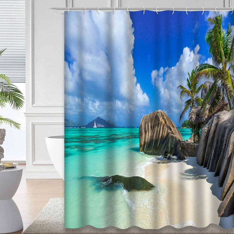 Paradise Beach Source, voyage naturel, magnifique côte de nuage calme avec 12 crochets, L 72 po x l 78 po