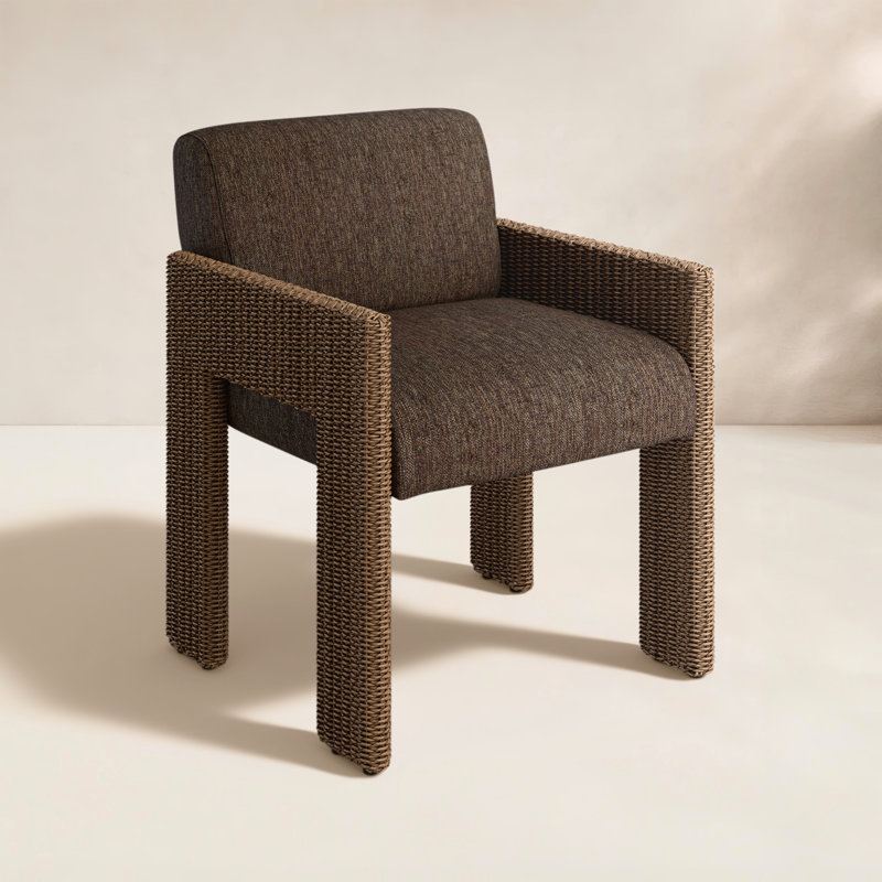 Amur Outdoor Dining Armchair, Brown, Brown
