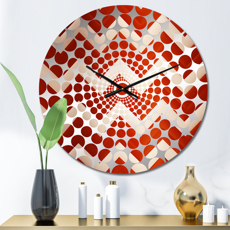 Fiery Red Chevron Passion - Chevron  Wall Clock, Medium