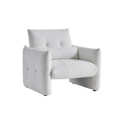 33.86'' Luxe Velvet Single Sofa With Toss Pillow, Solid Wood Frame 2-arm Chair Sofa For Bedroom, Office And Living Room