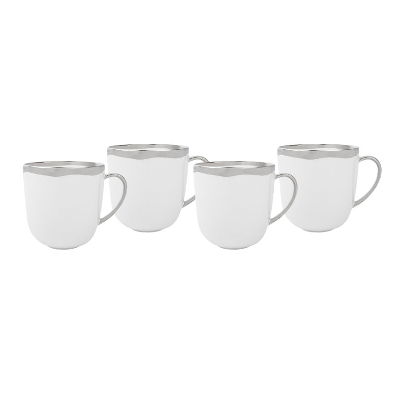 Tasse à café 16 oz Canvas Home, Glacis blanc/platine