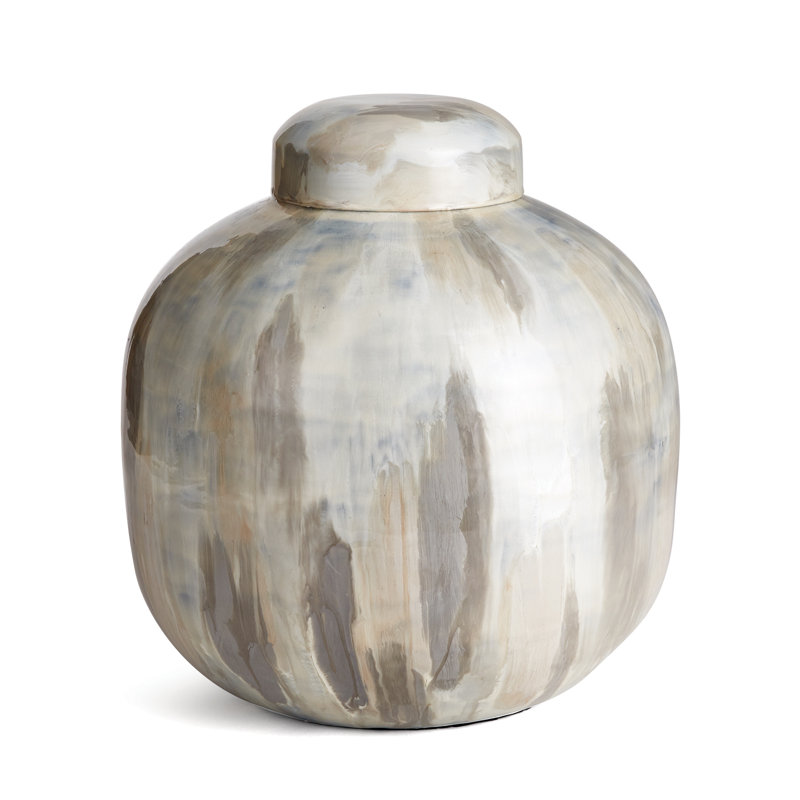 Almeta White Pearl 14" Metal Jar