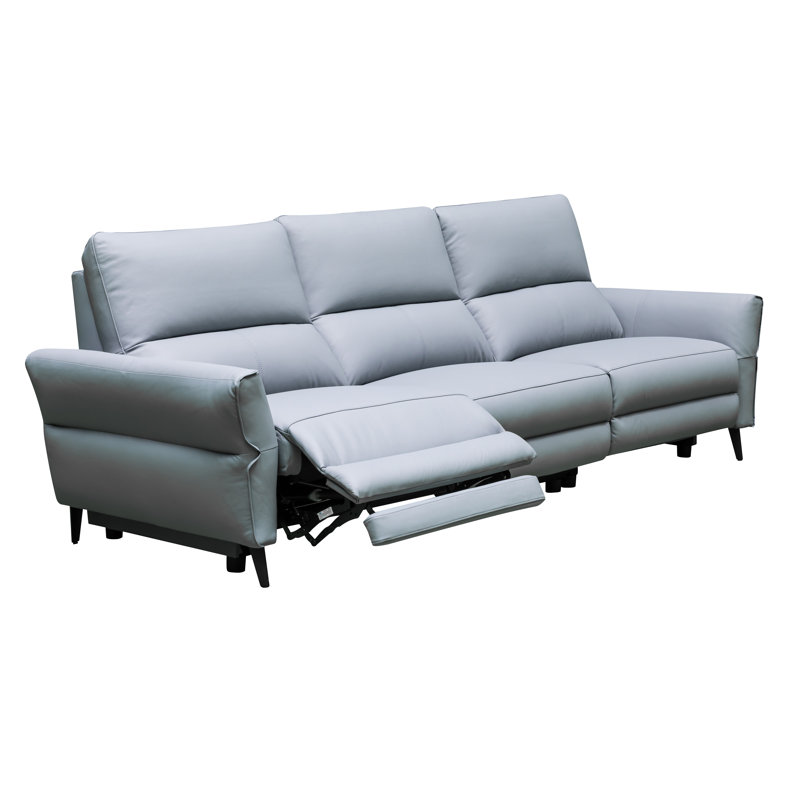 Nuvella 111" Top Grain Italian Leather Power Reclining Sofa 3 Seater Italian Leather Power Reclining Sofa