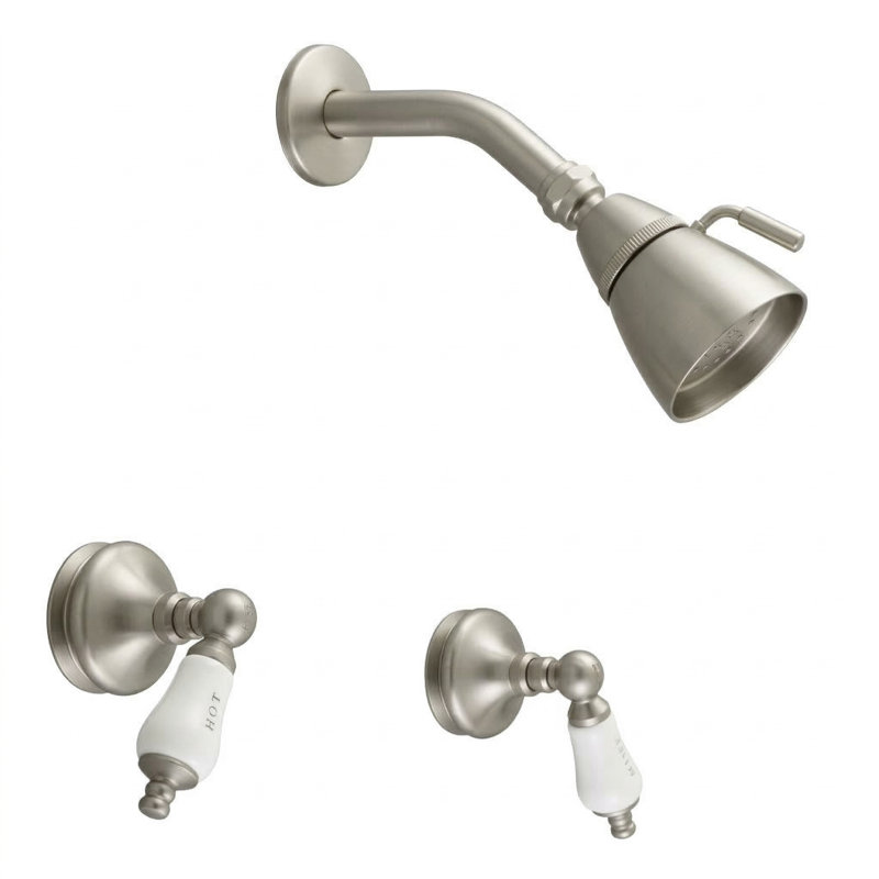 Ensemble de douche encastré avec poignées levier Sacramento, Nickel mat